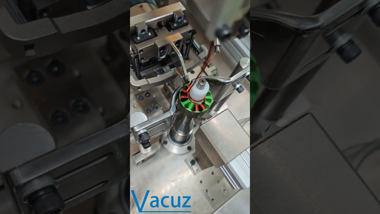 Vacuz Two Stations 3115 FPV Drone Motor Automatic Stator Core Fly Fork Multiple Wire Winding Machine