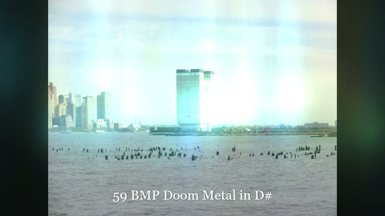 59 BPM Doom metal backing track in D#