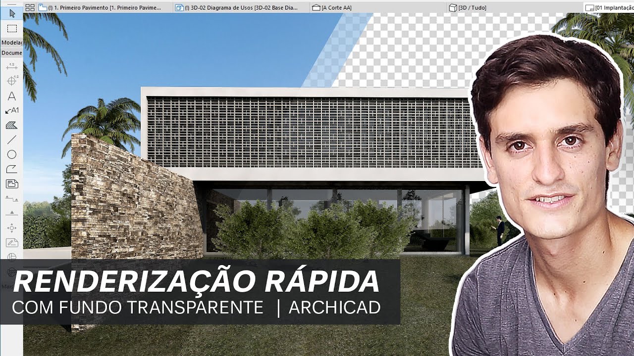 RENDERIZAÇÃO RÁPIDA com Fundo Transparente - ARCHICAD CineRender