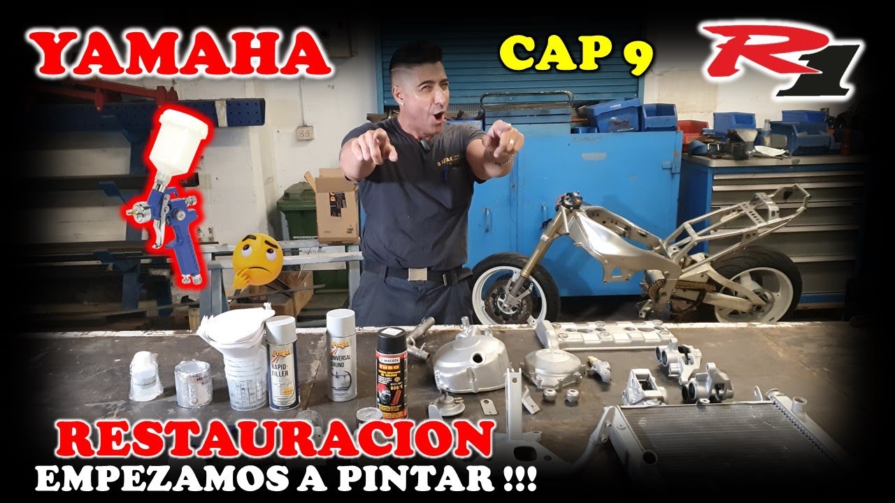YAMAHA YZF R1 98. primer contacto con la pintura. PINTAR A PISTOLA. |👉✌️👈|#$$#.