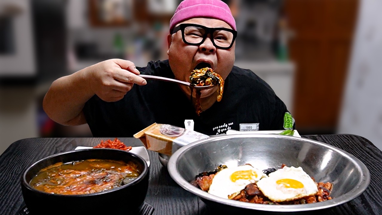 제육볶음 + 비빔밥 이거 어떻게 참는데? 한대야 뚝딱~│Stir-fried spicy pork bibimbap Mukbang Eatingshow
