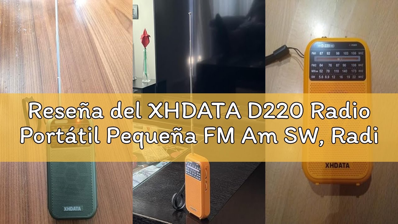 Reseña del XHDATA D220 Radio Portátil Pequeña FM Am SW, Radio a Pilas, Transistoresradio Pequeños co