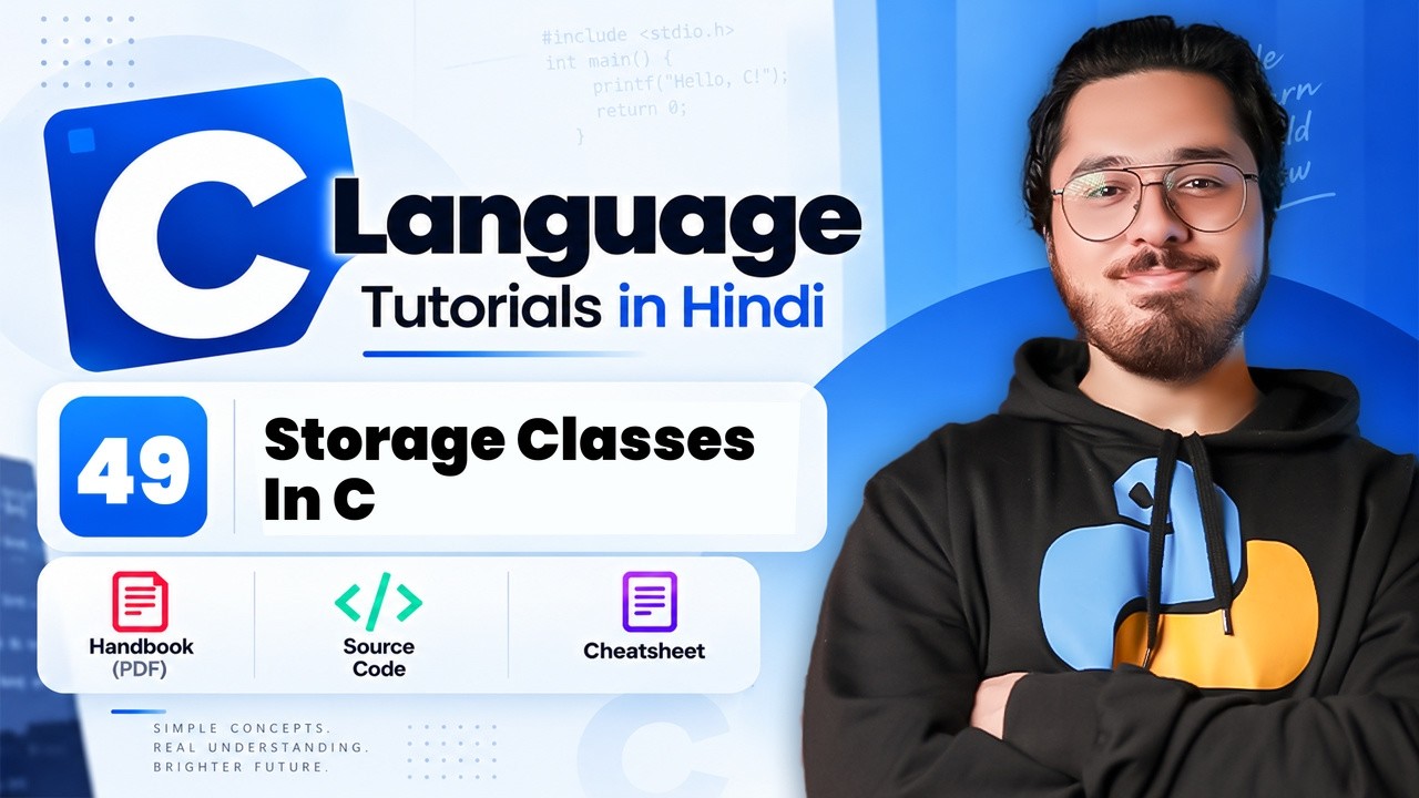 Storage Classes In C Auto, Extern, Static & Register Storage Classes: C Tutorial In Hindi #49