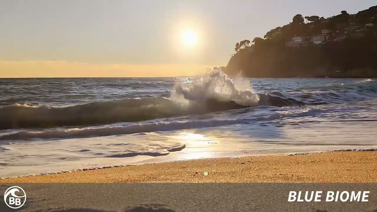 Mediterranean Sunset Waves | Natural Sea Sounds