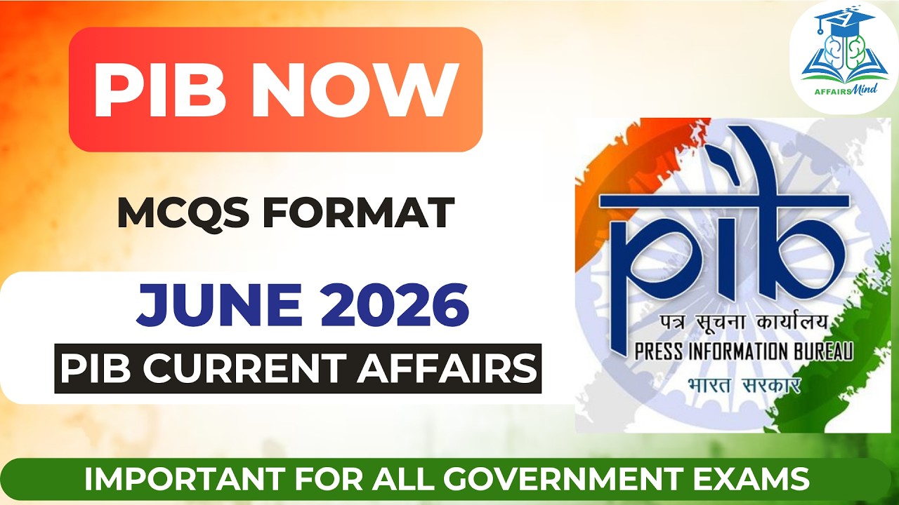 PIB MCQs June 2026 l RBI I NABARD I IRDAI I IBPS I SBI
