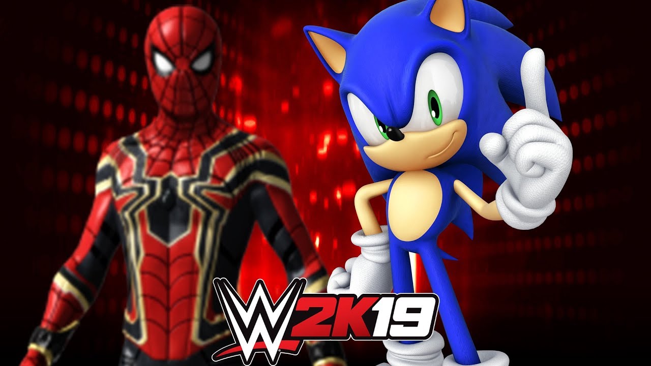 SPIDERMAN VS SONIC   WWE 2K19
