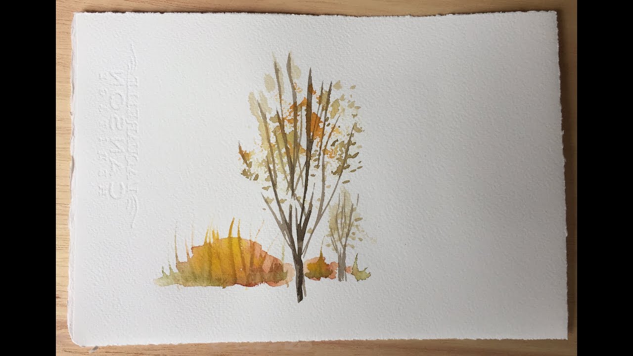 04 Dibujar con acuarela un mini paisaje con árboles