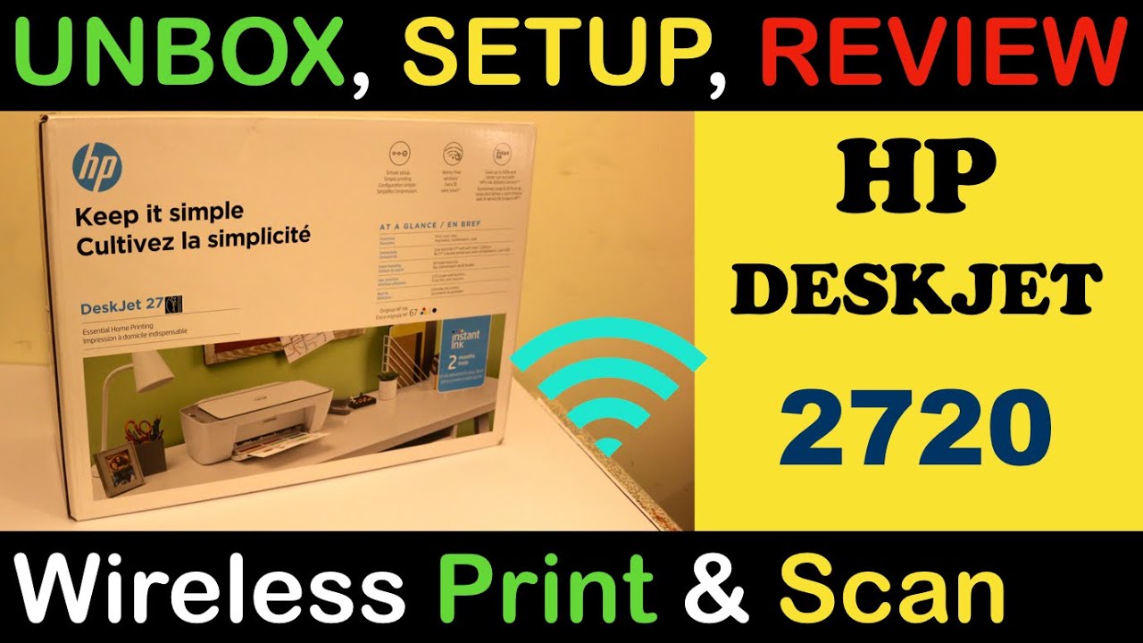 HP Deskjet 2720 Unbox, SetUp, Wireless Scanning & Printing, Copy Test, review !!