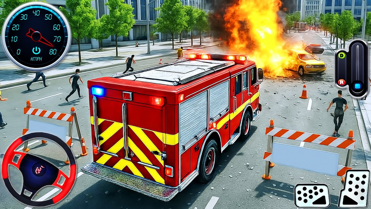 City Rescue Fire Truck Drive Simulator 3D - New Fire Fighting Fireman's Daily Job - Android GamePlay