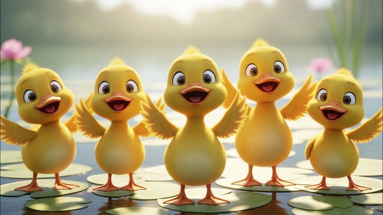 Five Little Ducks 🦆 | Learn Counting 1 to 5 | Fun Nursery Rhyme for Kids