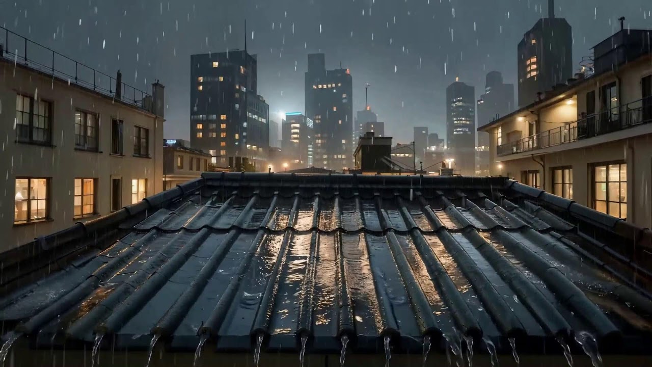Realistic Roof Rain Ambience – Gentle Thunder, Deep Sleep, and Total Relaxation