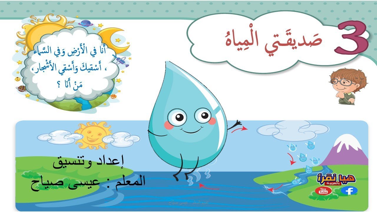 درس القراءة صديقتي المياه لتلاميذ الصف الأول الأساسي 