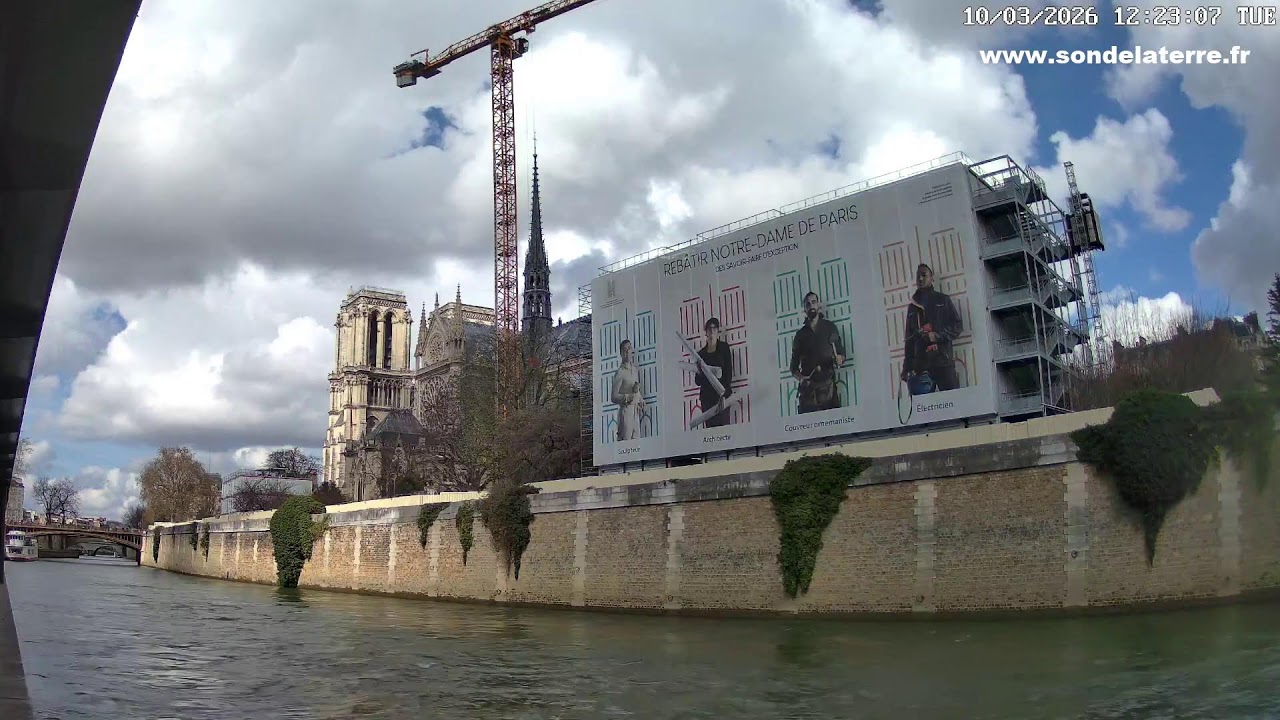 🔴 Live Webcam Paris - La Seine et Notre Dame Ambiance en direct du bateau 