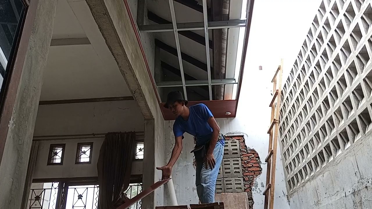 Pemasangan plafond PVC untuk outdoor area taman🔥