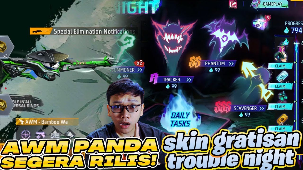 REVIEW EVENT TROUBLE NIGHT! CARA CEPAT CLAIM SKINNYA! KAPAN AWM PANDA RILIS!