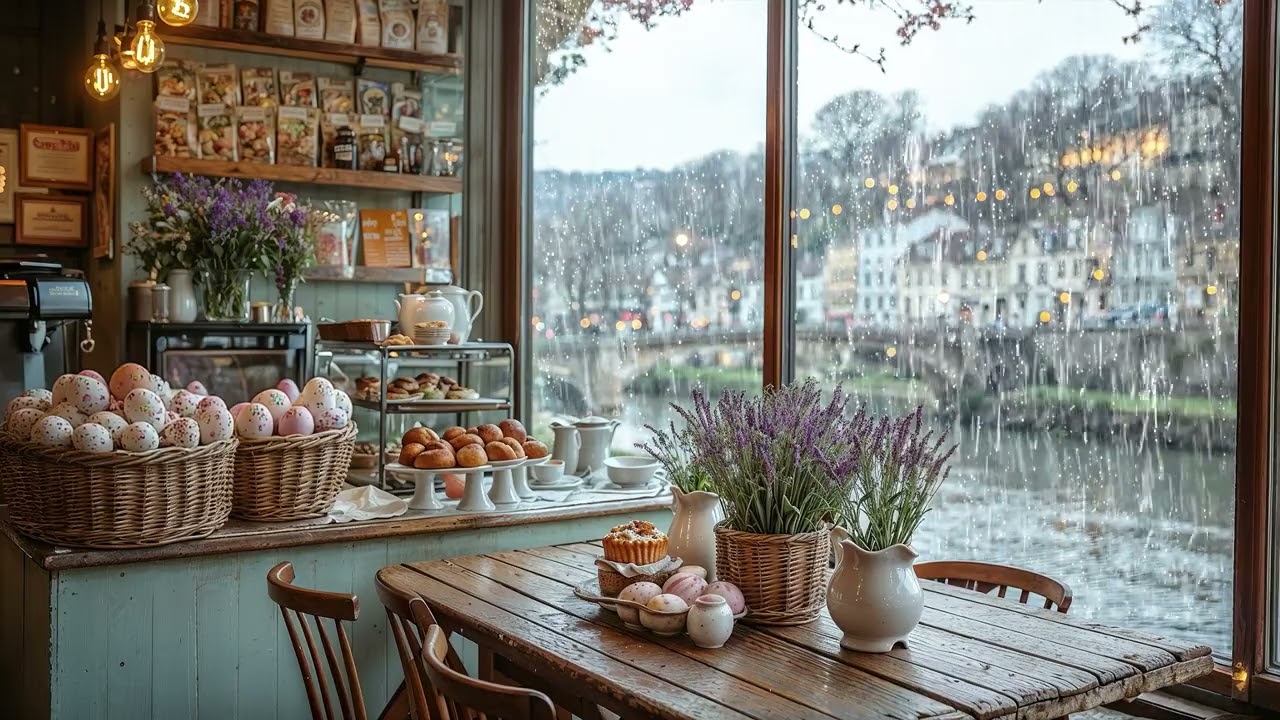Riverside Spring Bakery – Peaceful Piano for Relaxing & Unwinding ☕🌧️