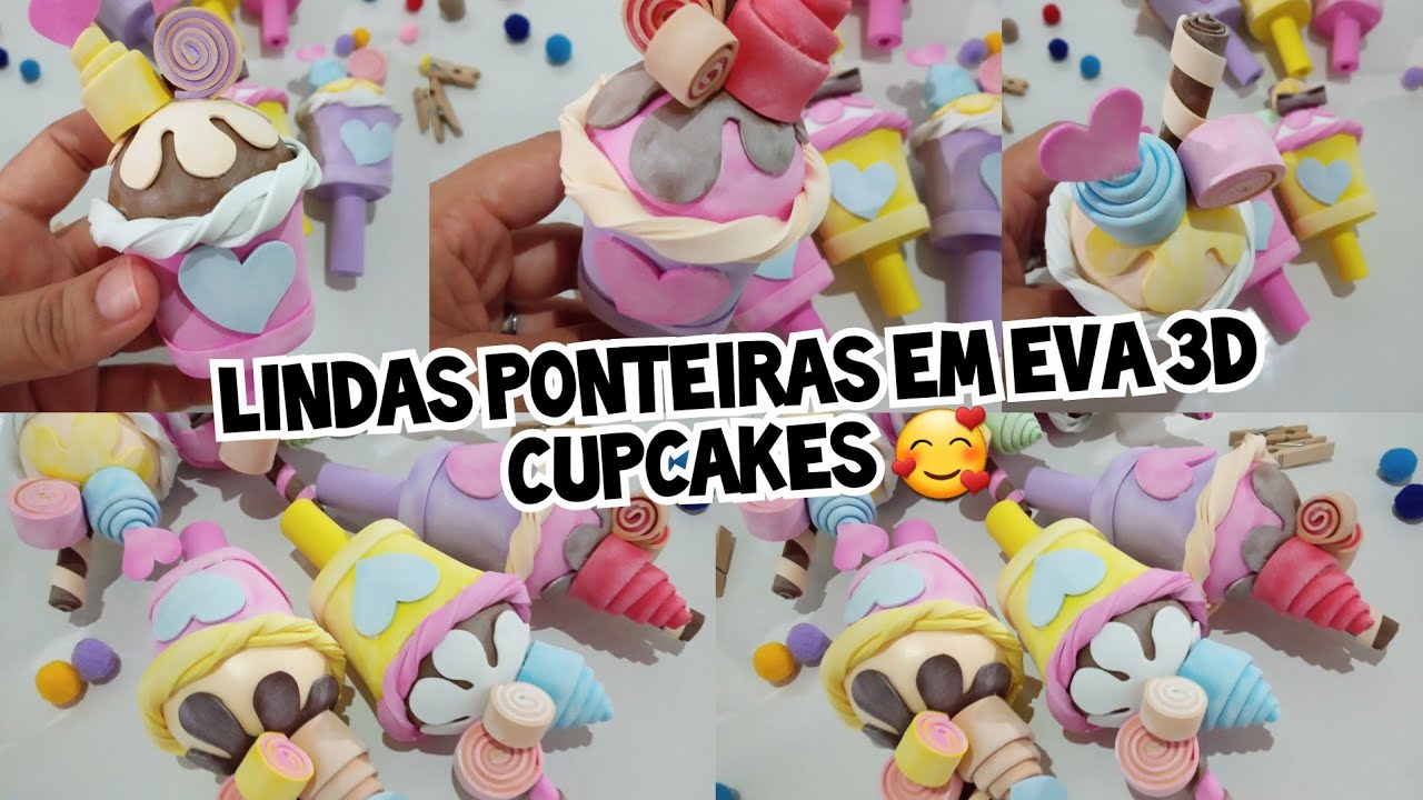 LINDA PONTEIRA EM  EVA 3D CUPCAKES passo a passo 🥰