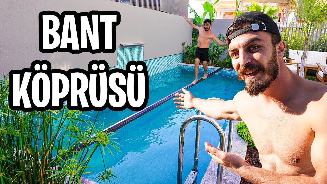 HAVUZUN ÜSTÜNE BANTLA KÖPRÜ YAPTIM!!