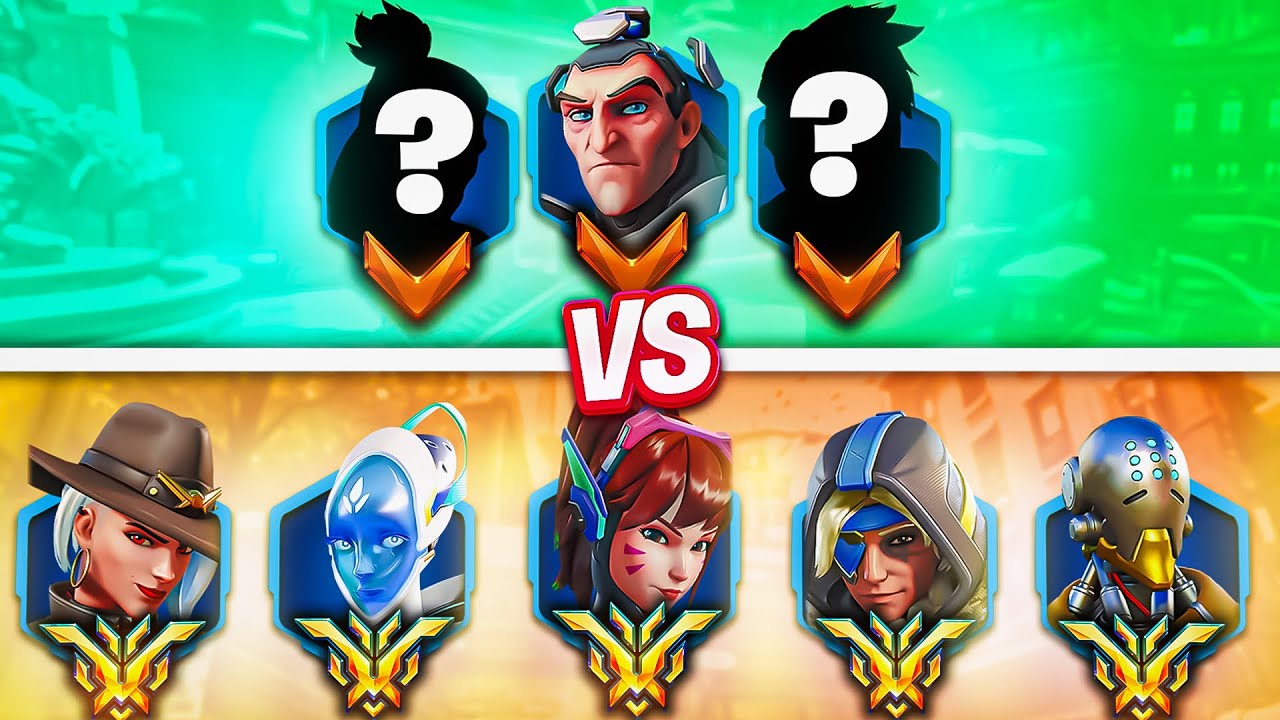 BRONZES vs GRANDMASTERS but every time the Bronzes lose, they GAIN a player! (Overwatch 2)