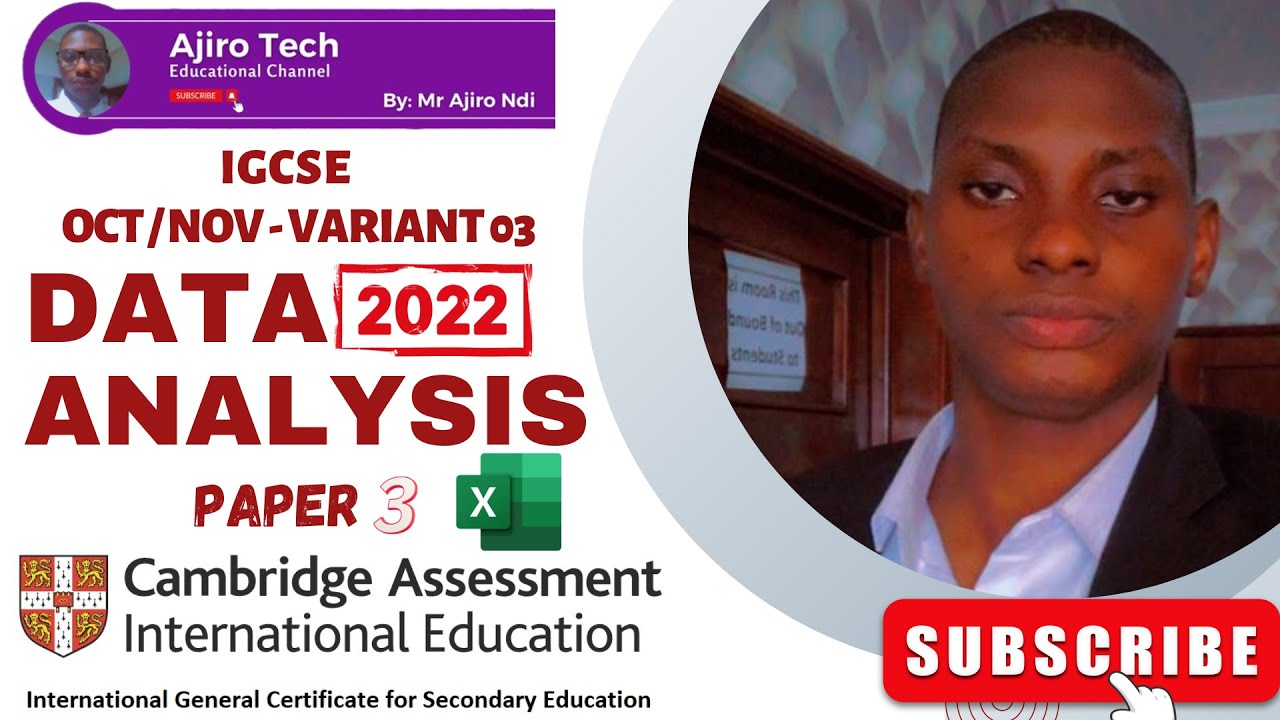 IGCSE ICT (0417/0983) Paper 3 Data Analysis (Spreadsheet) October November 2022 Variant 03
