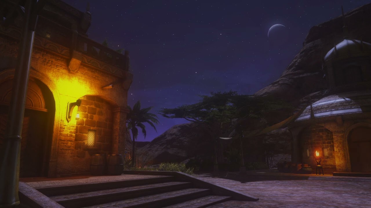 Relaxing Night in a Desert Town - FFXIV Ambience