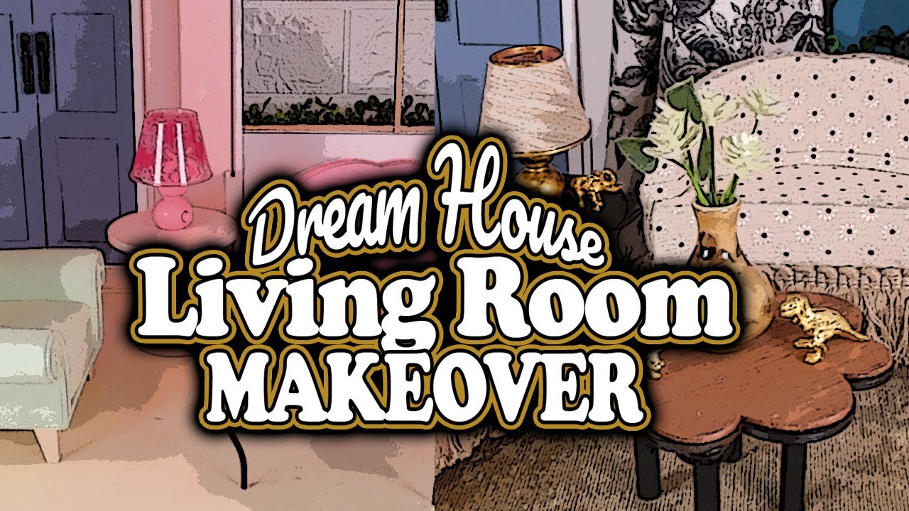 Barbie Doll Vintage Three Storey Dream House Living Room Makeover DIY