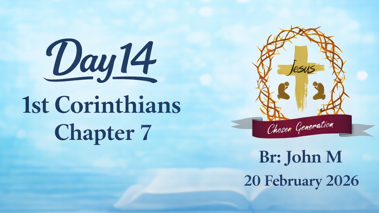 Day 14 | Bible Study - 1 Corinthians | John M | Philadelphia A G Church | Bangalore