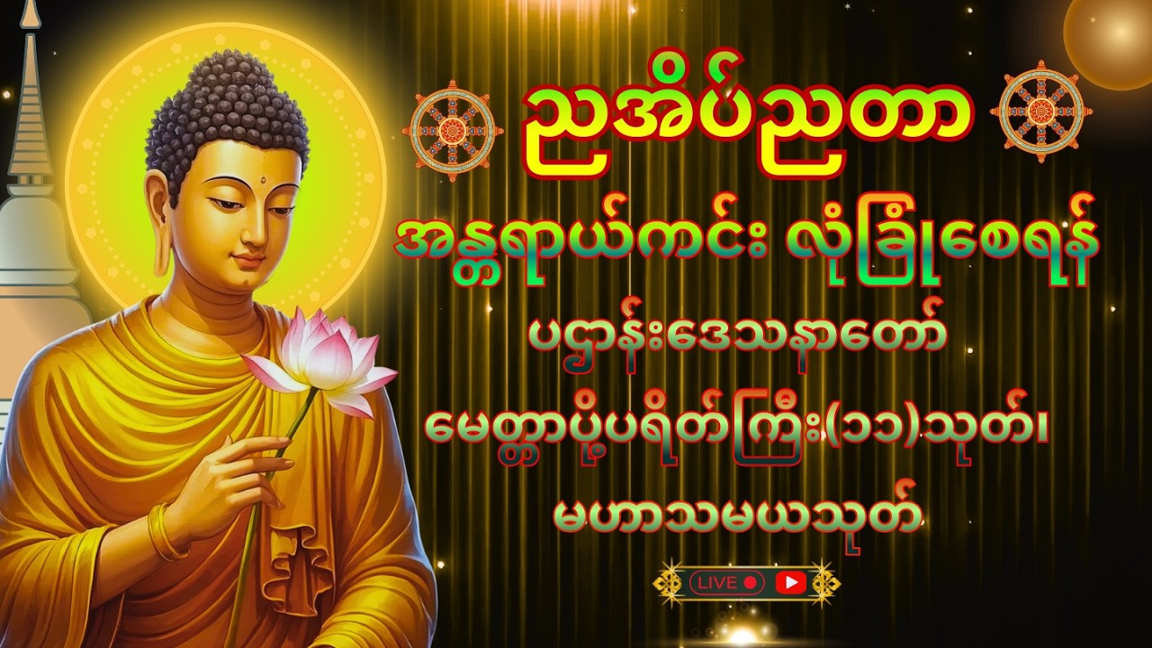 ☸️ညအိပ်ညတာ အန္တာရာယ်ကင်းလုံခြုံစေဖို ပူဇော် ထားပါ ပရိတ်ကြီး(၁၁)သုတ်နှင့်ပဌာန်းဒေသနာတော်-palichanting