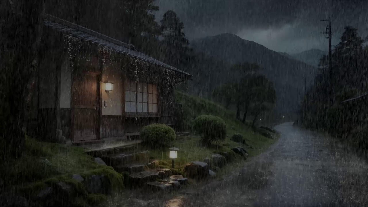 Restful Nights 🌧️ Rainfall Over Countryside Roof for Deep Sleep and Relaxation 😌