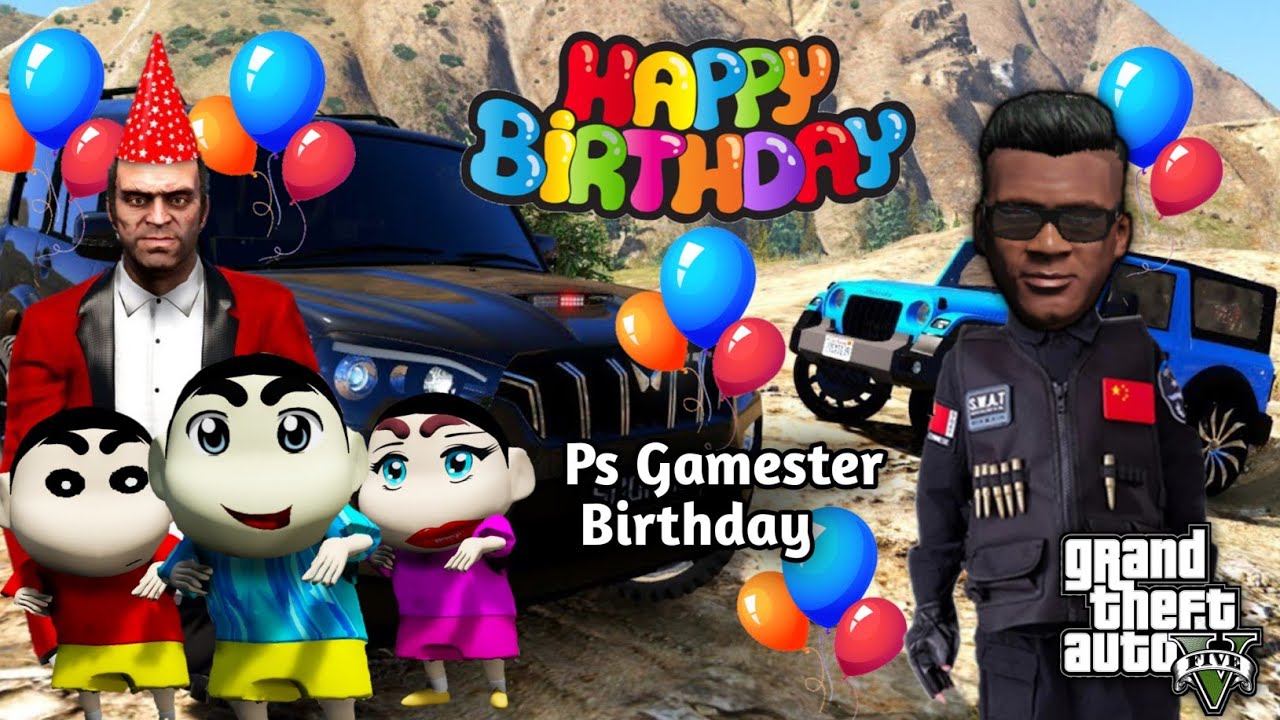 GTA 5: Shinchan Celebrating Ps Gamester 's Birthday 🎉🎈Franklin Under the washroom 😲Ps Gamester