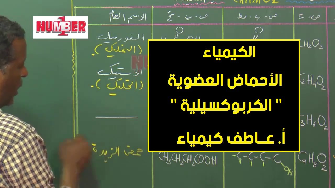 الكيمياء | الأحماض العضوية (الكربوكسيلية) | أ. عاطف كيمياء | حصص الشهادة السودانية