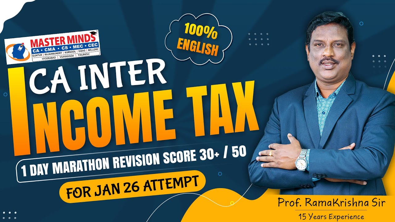 CA Inter Income Tax Marathon Revision classes For Jan 2026 Attempt