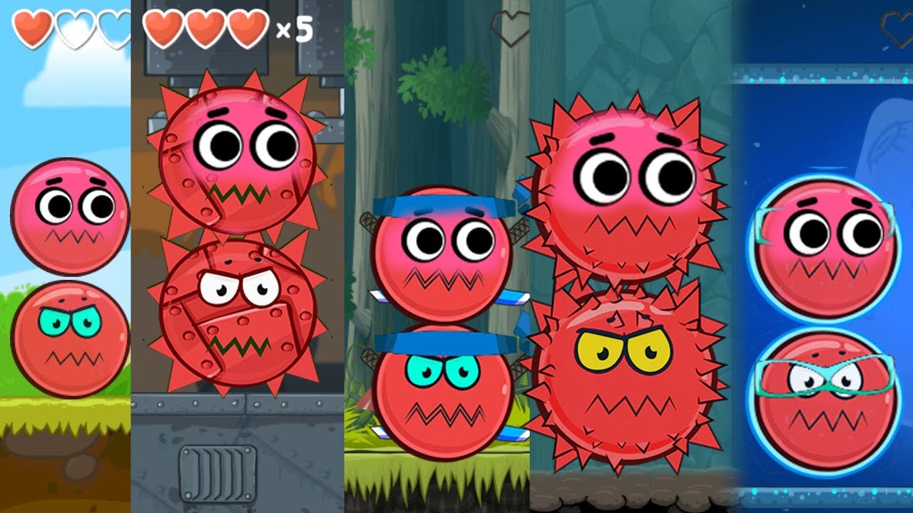 RED BALL 4 : ALL 5 RED BOSS BALL & PINK LOVE BALLS gameplay