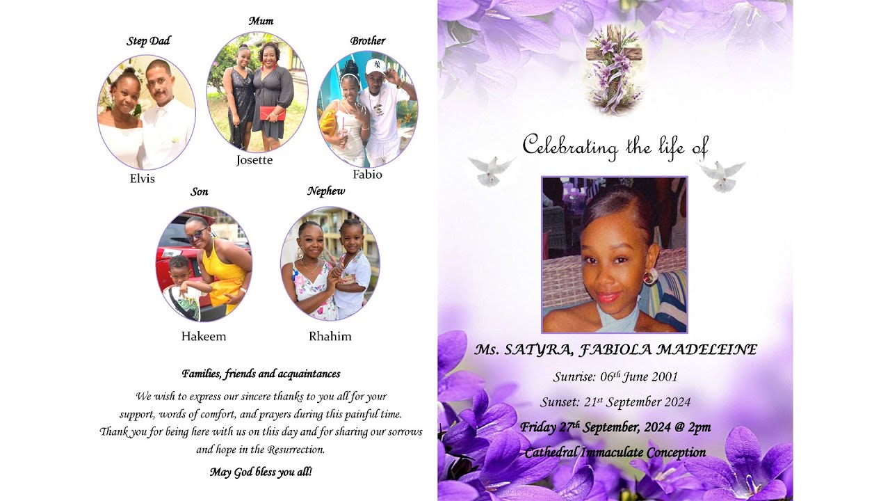 Celebrating The Life Of Ms. Satyra, Fabiola Madeleine