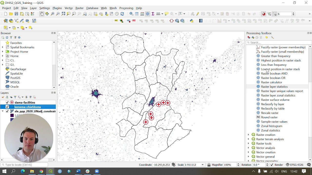 Maps/GIS workshop Day 2 Video 4: Finding Population living within org  unit boundaries