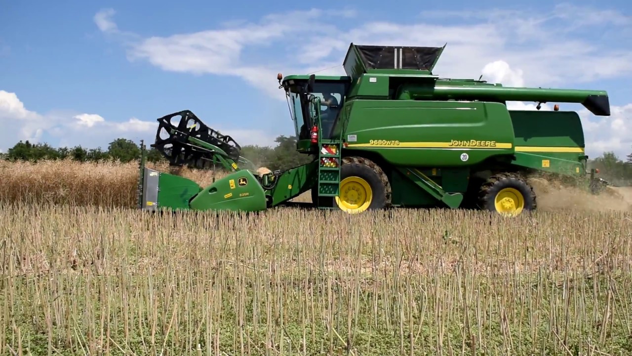 John Deere WTS 9680 harvesting rapeseed/la treierat de rapita