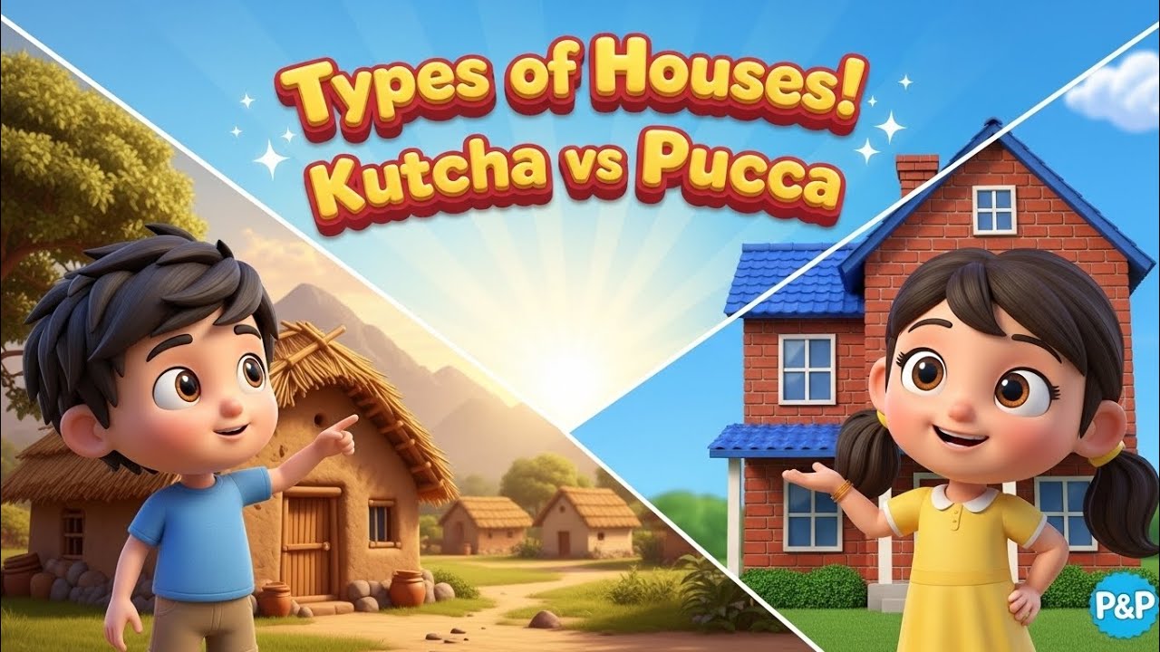 Types of Houses for Kids 🏠 | Kutcha vs Pucca House