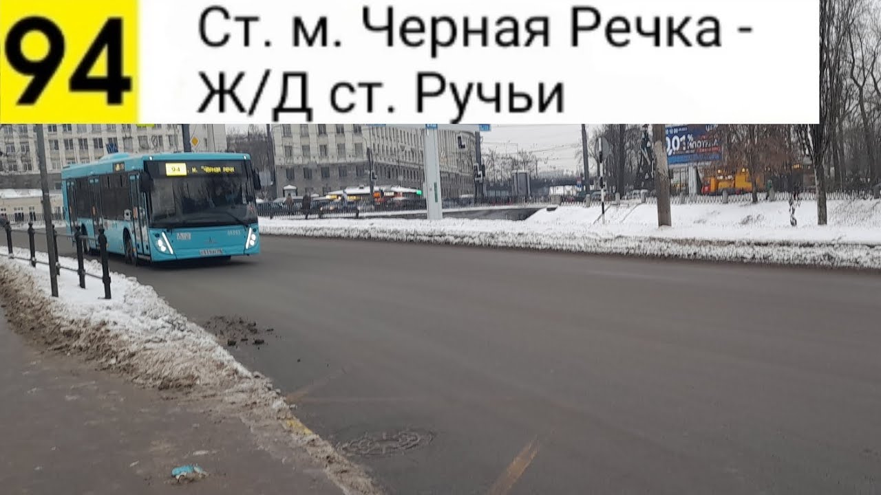 Автобус 94. Ст. м. Черная Речка - Ж/ Д ст. Ручьи