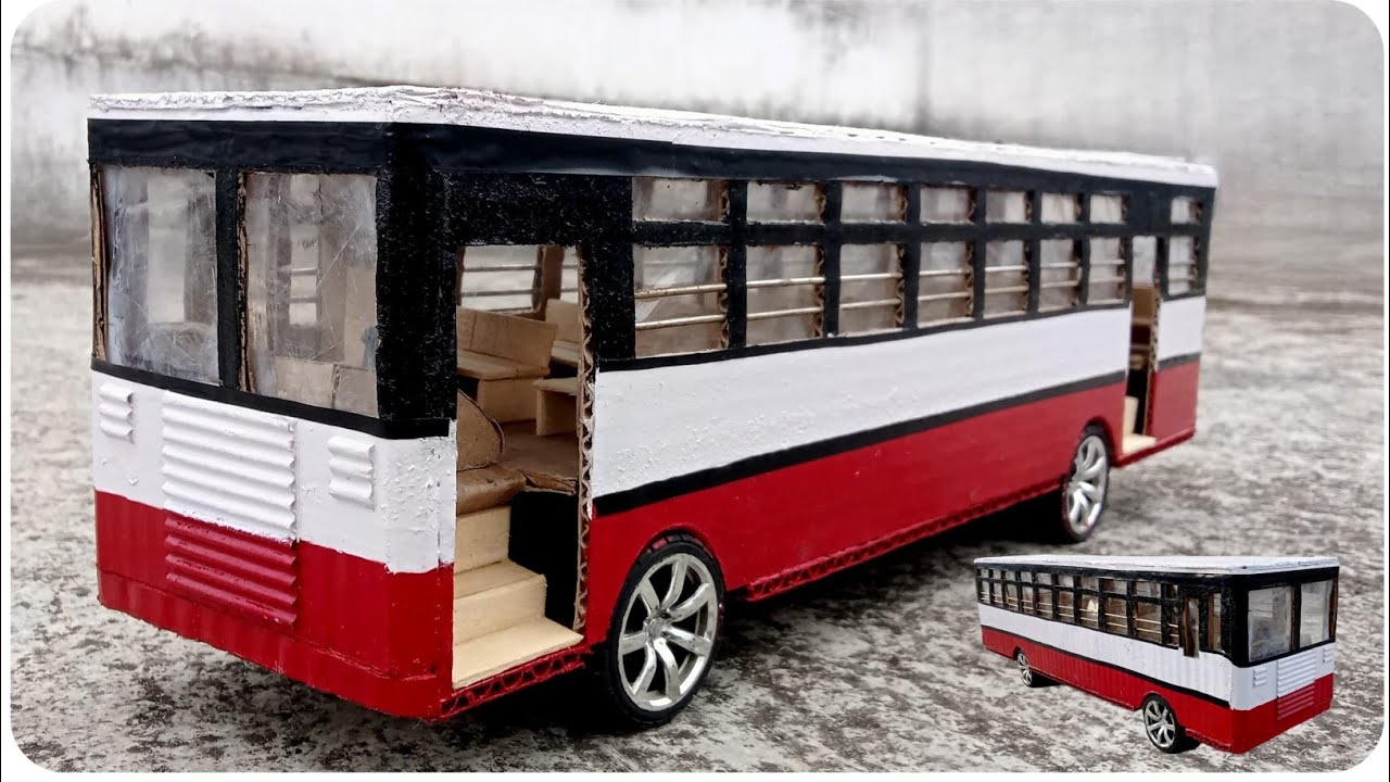 how to make a APSRTC bus at home using Cardboard very easy // dk diy channel #bus