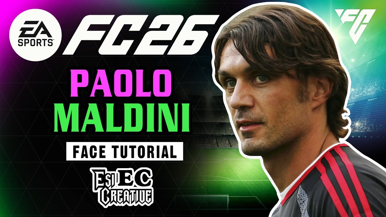 Паоло Мальдини лицо учебник создание EA FC 26 клубы и карьера мод.