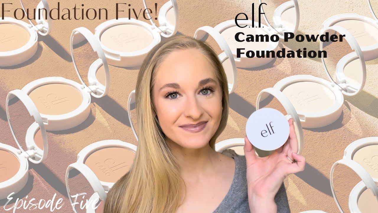 NEW! e.l.f. Camo Powder Foundation Try On + 12 Hour Wear Test | Foundation Five
