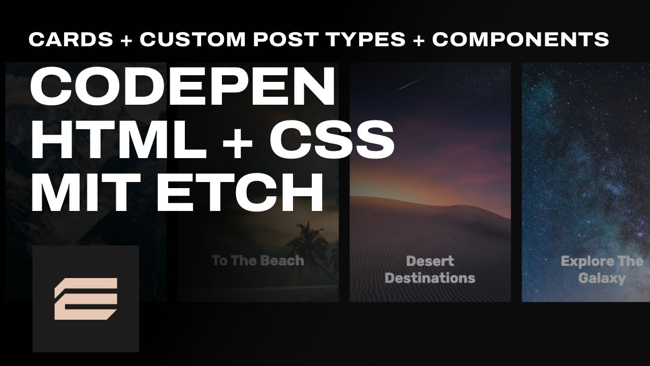 HTML/CSS Layouts in WordPress ETCH importieren - CodePen, Cards, CPTs und Components