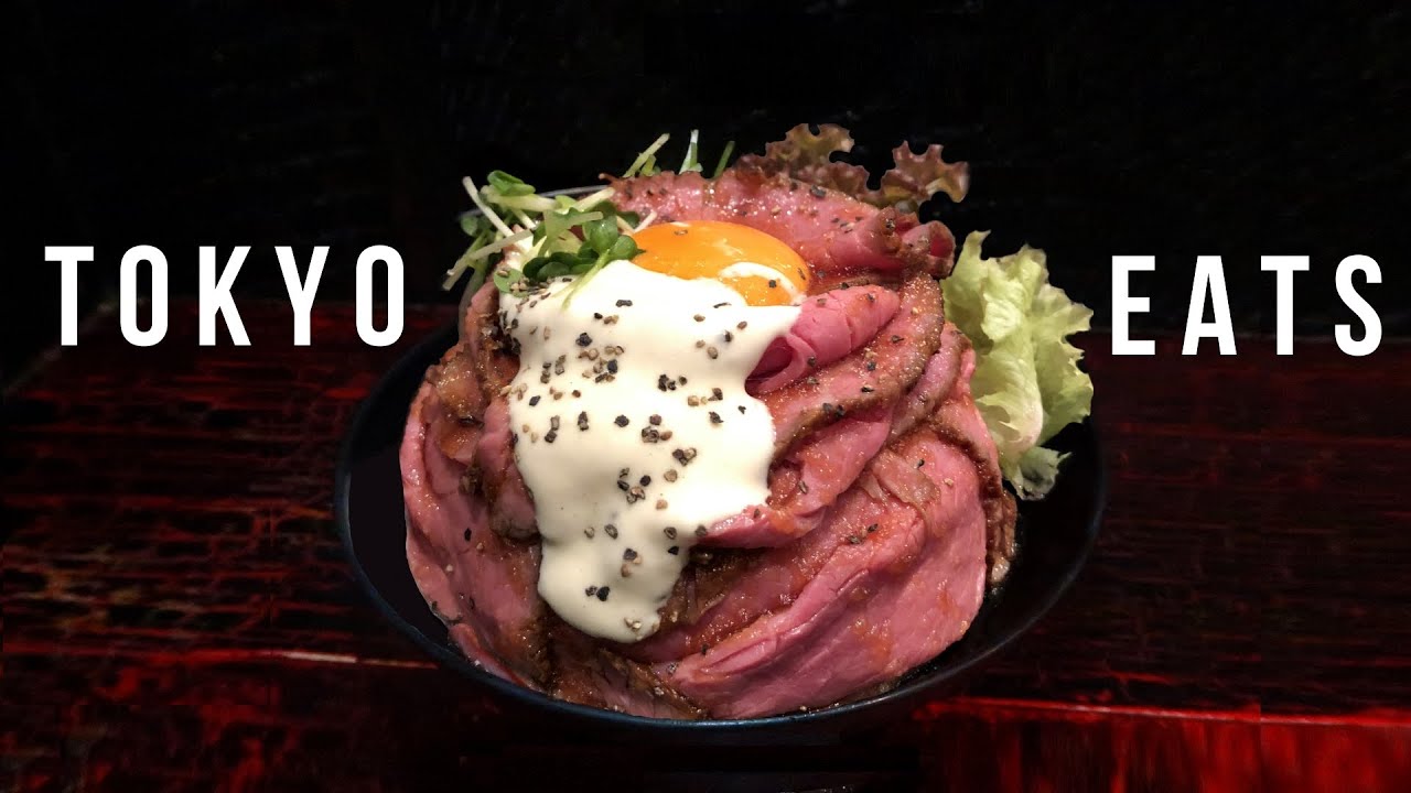 Delicious Japanese Food in Tokyo Roast Beef Bowl  - vlog #037 part 1