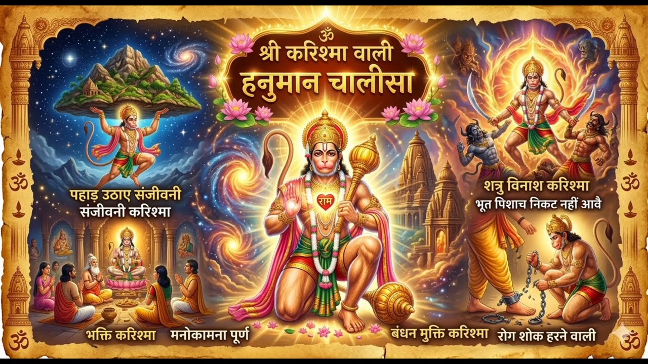भक्तों, आज हम सुनेंगे पवित्र हनुमान चालीसा,जिसे सुनने से संकट दूर होते हैं और जीवन में शक्ति आती है।