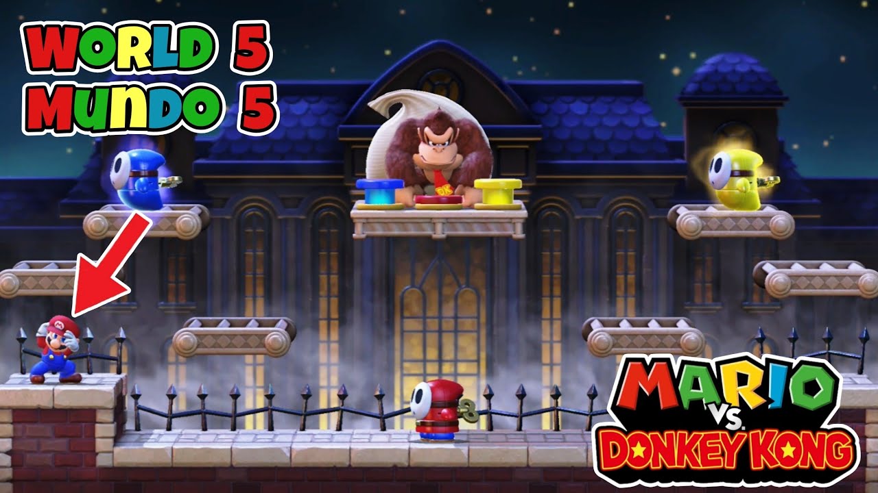 Mario vs Donkey Kong | World 5 Spooky House | Mundo 5 La Casa del Terror 🎮Andy Lo Plays🎮
