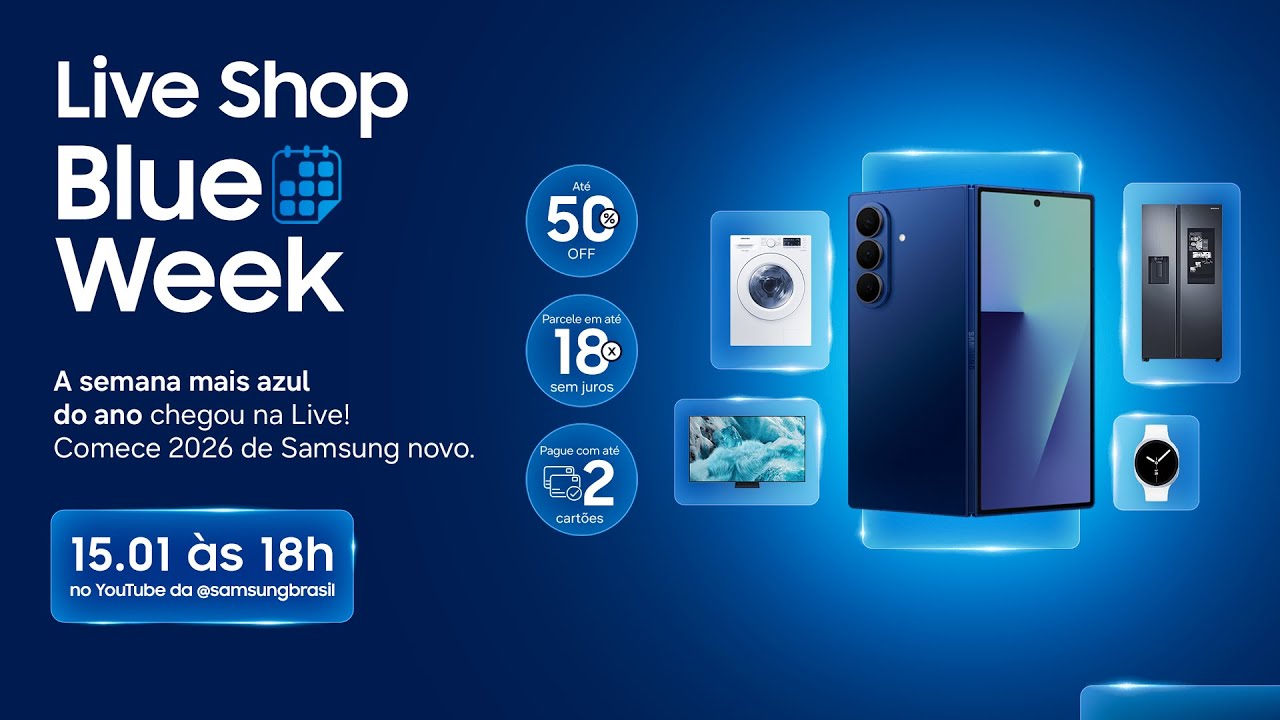 #SamsungLiveShop 15.01 – Blue Week: comece 2026 de Samsung novo!