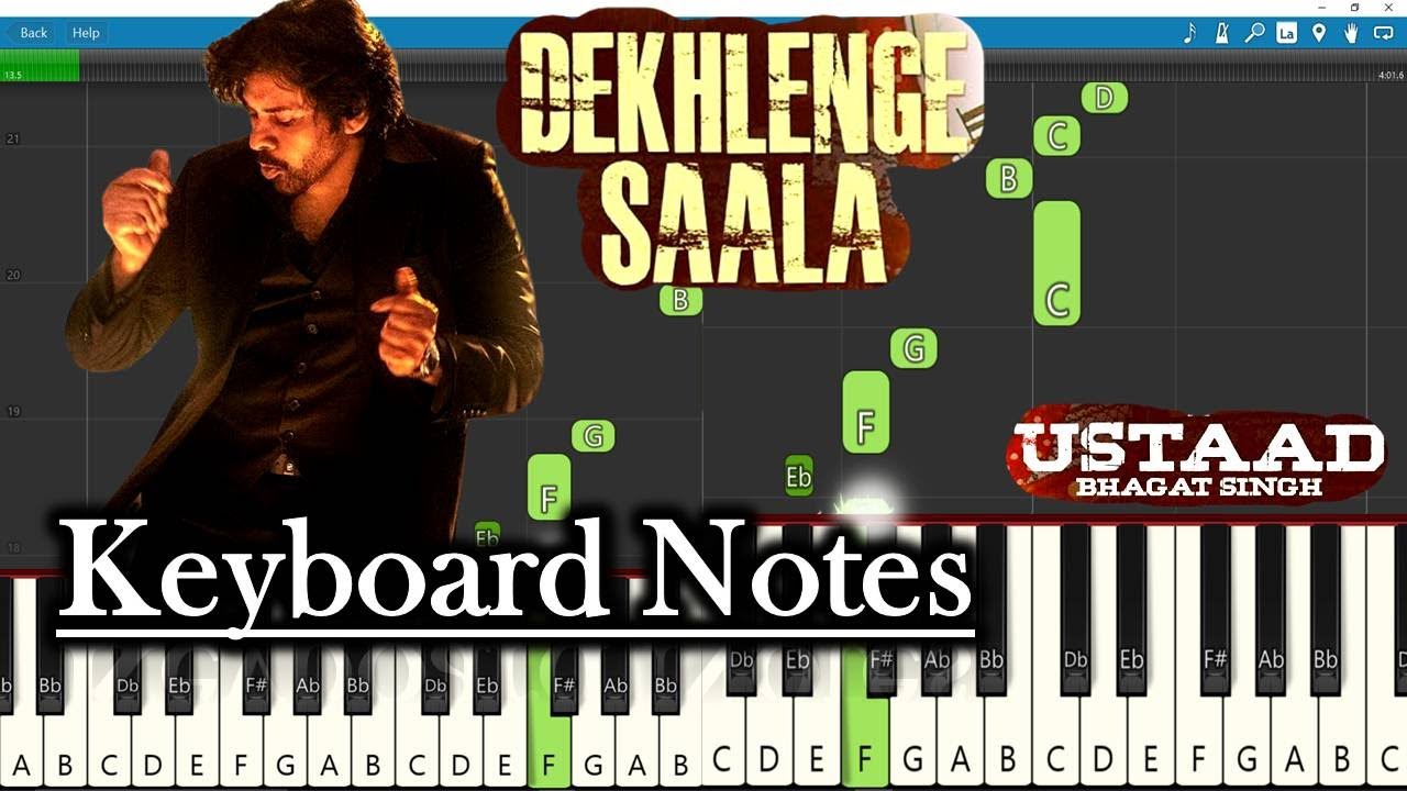 Dekhlenge Saala Song Keyboard Notes 🎹 DSP | Pawan Kalyan | Ustaad Bhagat Singh | Easy Piano