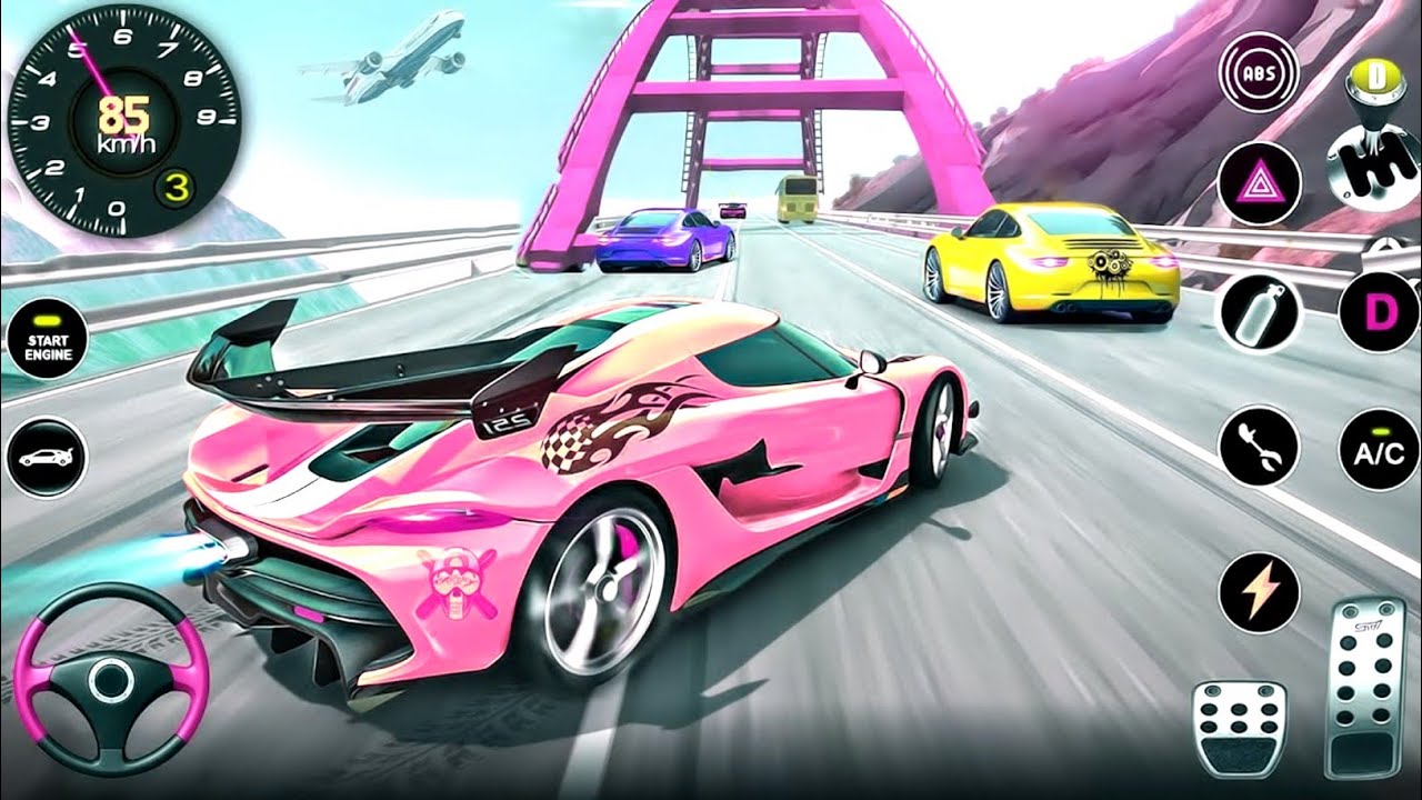 Blue Car Mega Ramp Game || Experience Ultra Speed Car Stunt 😱💥 || #impossibletracks #gamingsudarsan 