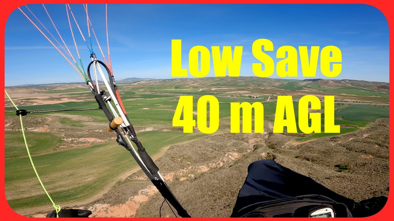 Paragliding Low Save 40 m AGL.