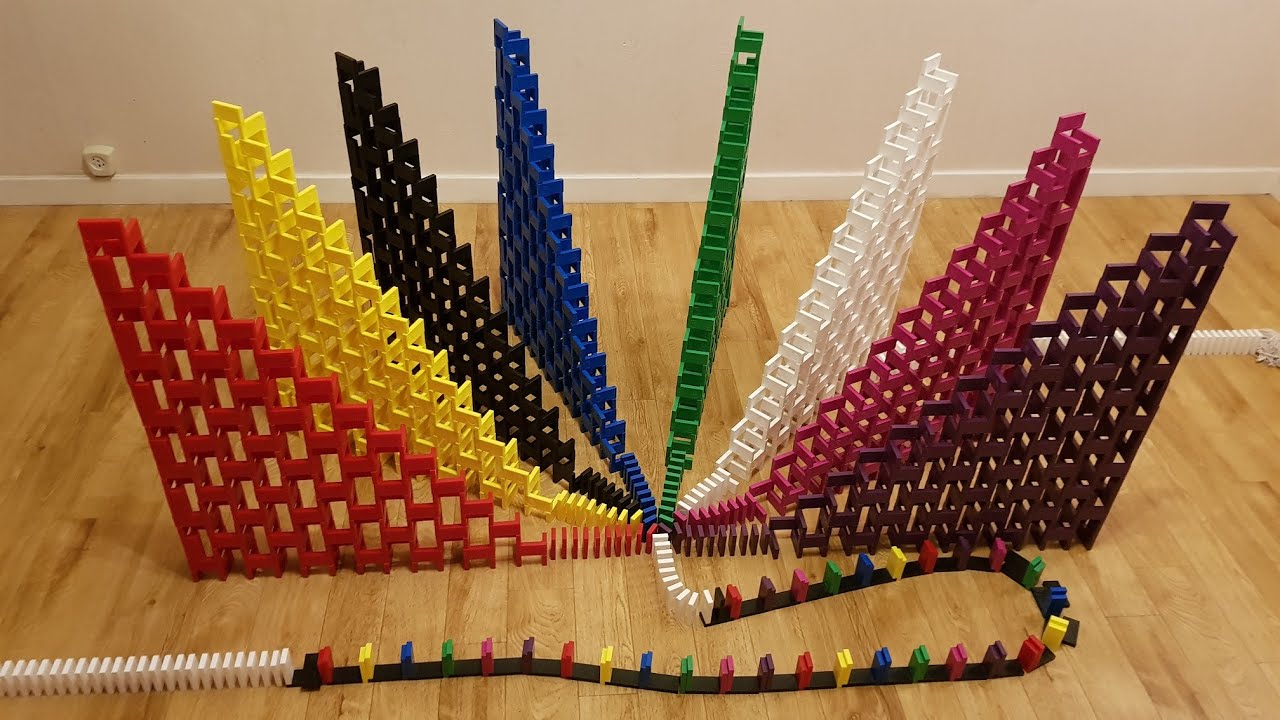 Speed domino toppling